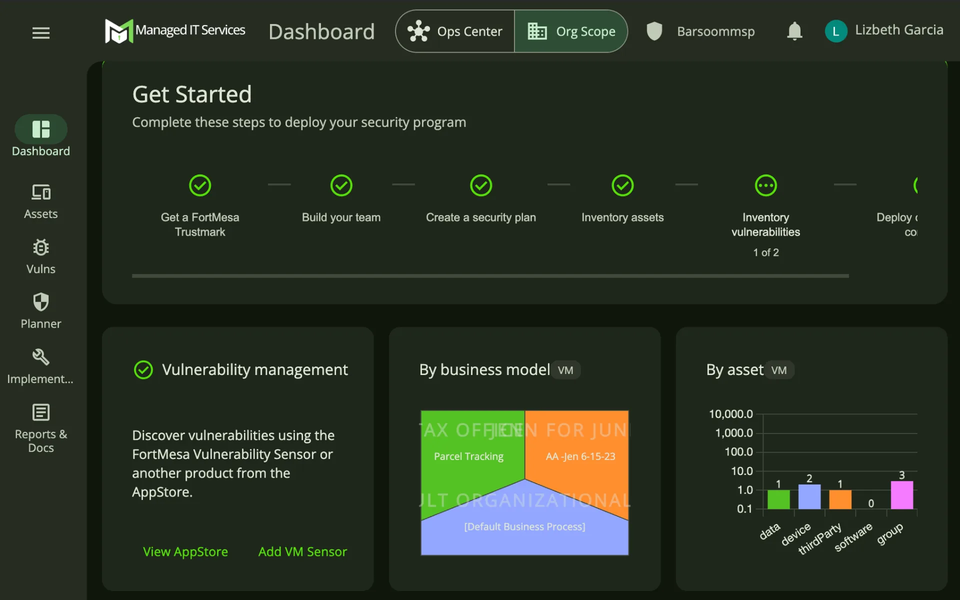 FortMesa platform dashboard interface